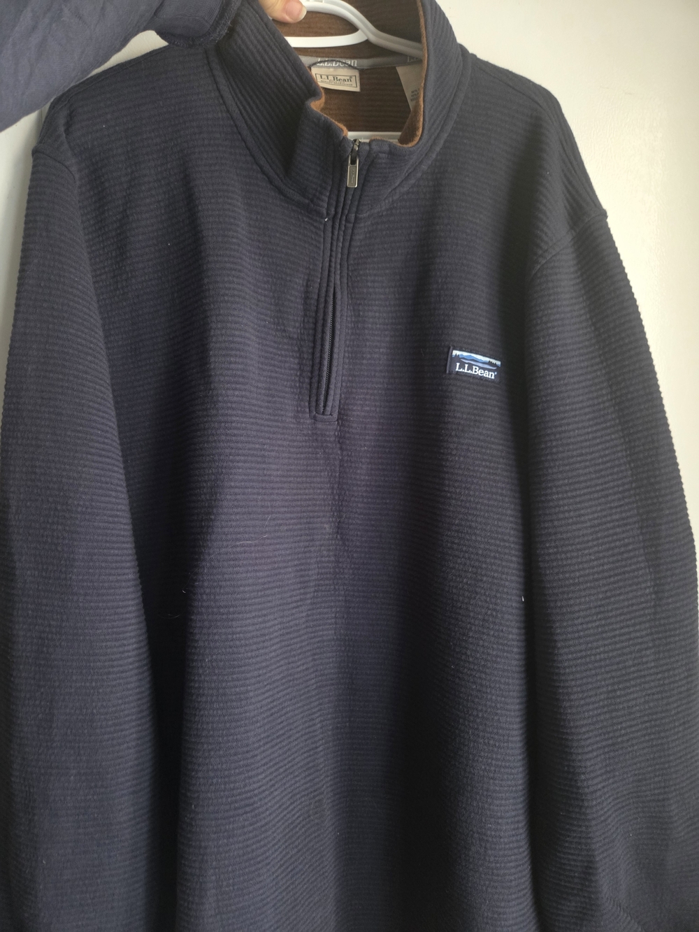Large.Large.Bean Men's Lakewashed Double-Knit Quarter-Zip Pullover Large